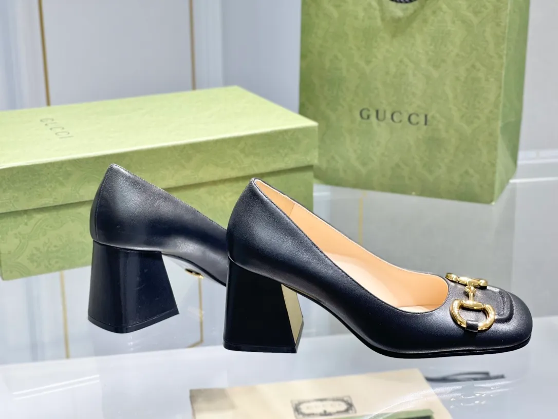 💕💕Factory direct selling price p480💕💕 2023 latest upgraded version 〰️GUCCi Gucci 🆕2023 early spring new style horsebit ugly thick heel shoes/sandals Heel height: 7.5CM Outsole: Italian leather sole Size: 35-39 (34.40.41 non-returnable)